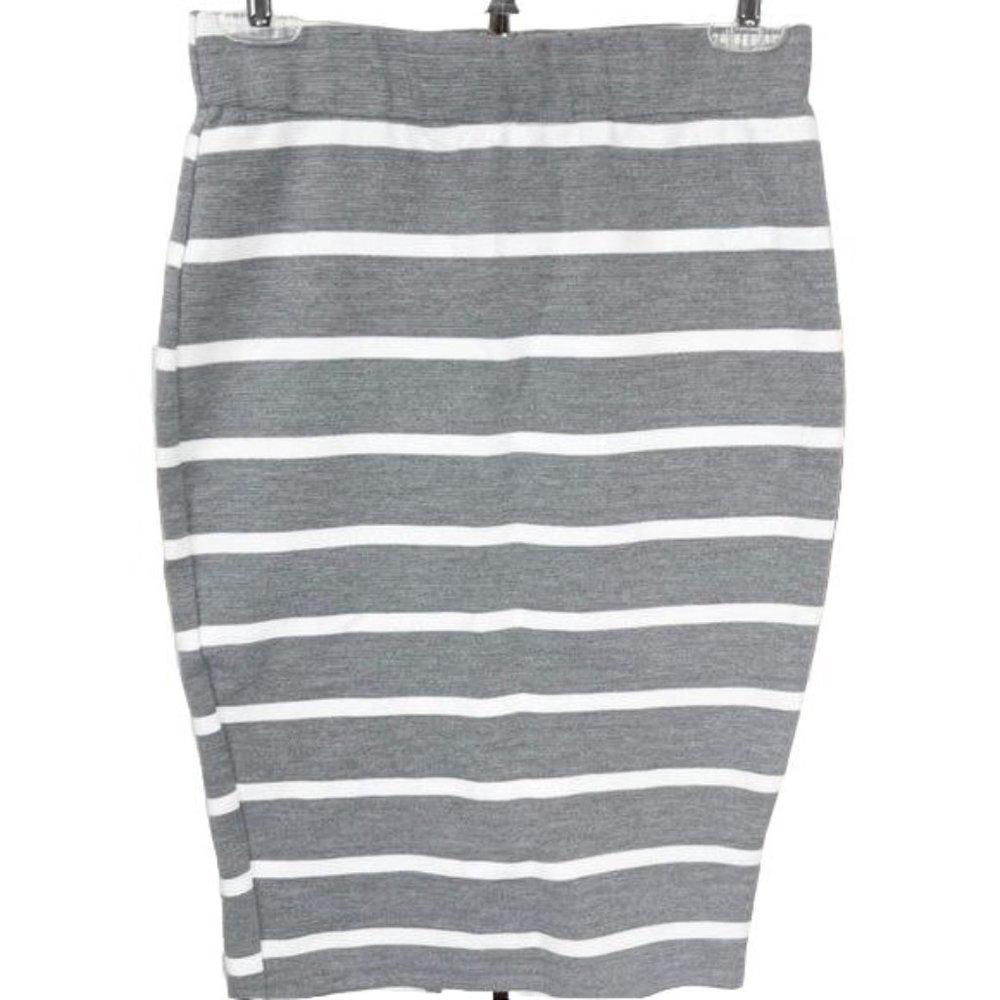 Ezra Gray and White Pencil Skirt - Small